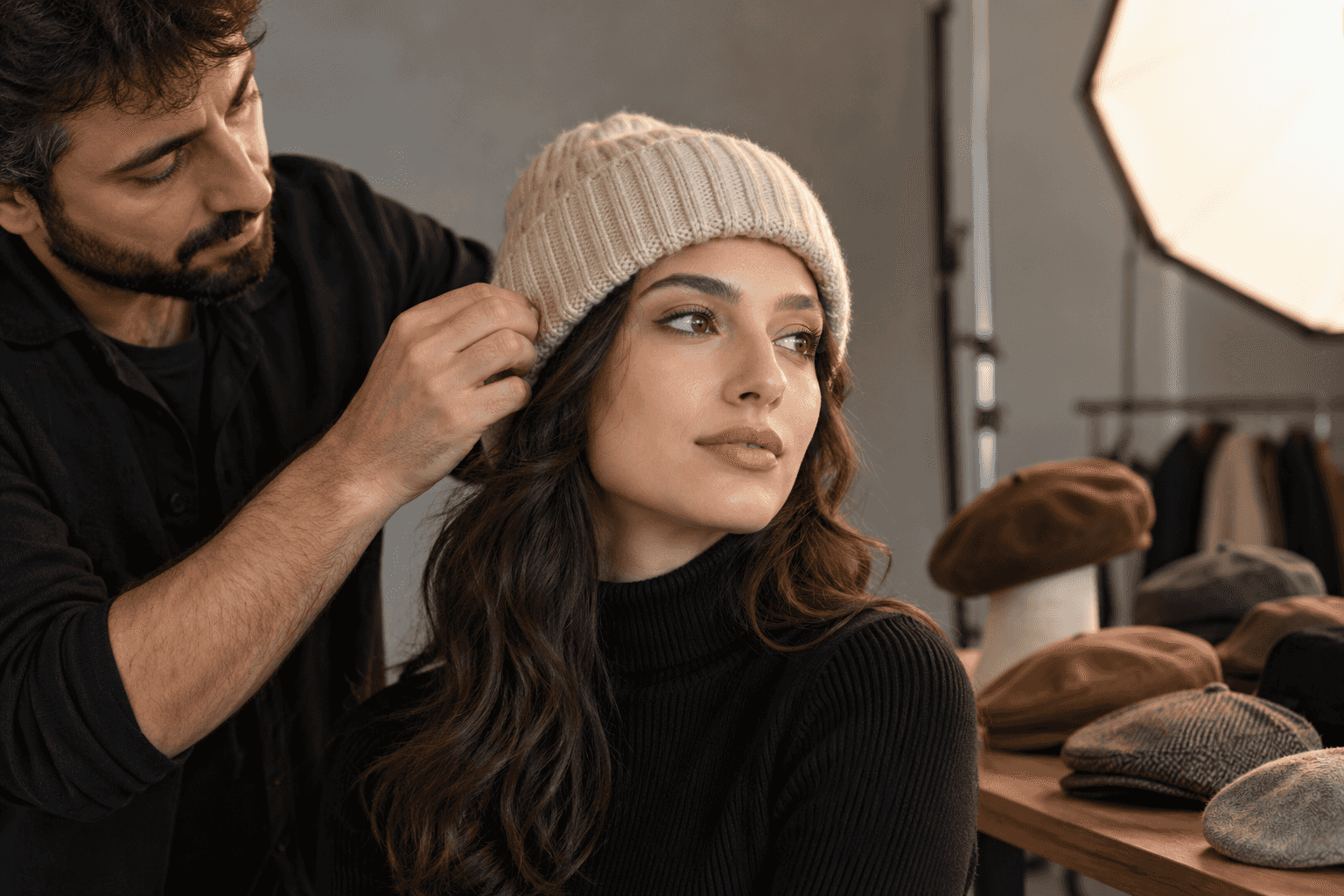 Şapka ve Bere Katalog Çekimi Portre Model Başvurusu